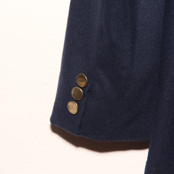 Vintage The Villager Navy Wool Blazer Size 10 Double Breasted - Picture 8 of 10